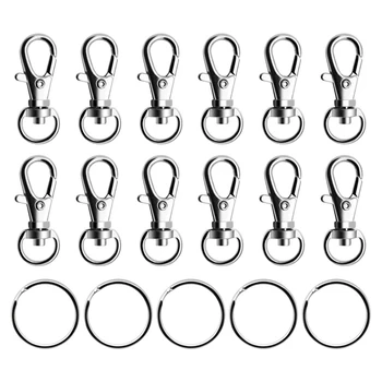 

200Pcs Key Ring Clips Key Chain Hooks Swivel Trigger Snap Hooks and Split Ring for Hanging Crafts Jewellery Making