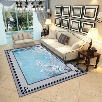 

3D crystal velvet printing European carpet Geometric patterns bedroom sofa yoga mat foyer floor mat faux fur rug Bedroom carpet