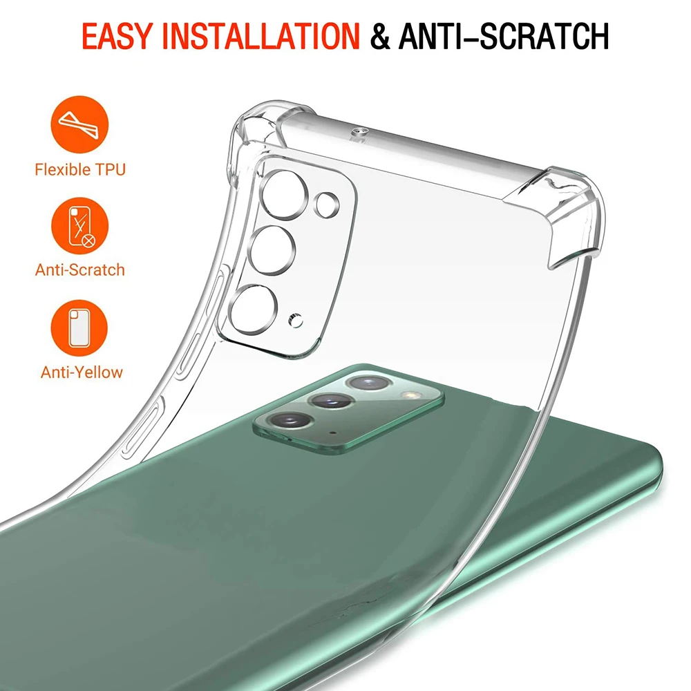 Shockproof Clear Phone Case For Samsung Galaxy Note 20 5G Soft TPU Phone Back Cover for Samsung Galaxy Note 20 Ultra 5G
