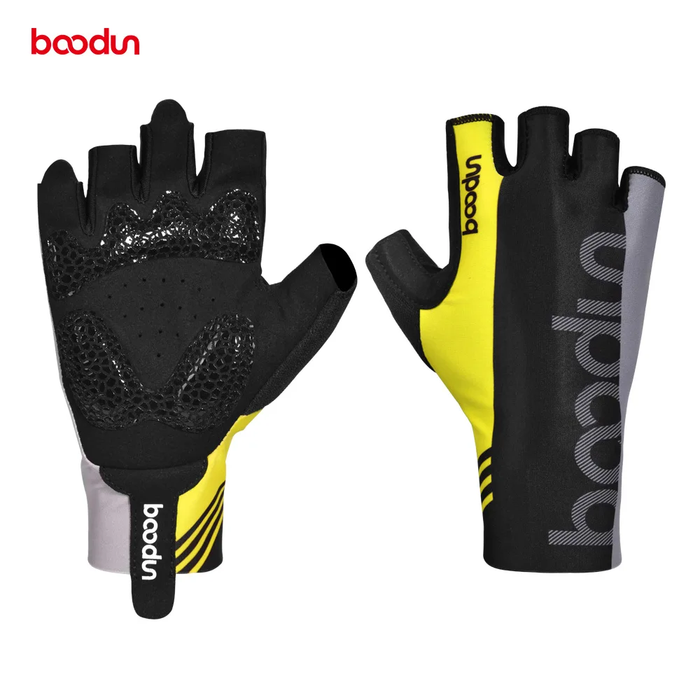 Цвет: желтый New Men Women Cycling Gloves Half Finger Shockproof Summer Breathable Road Bike Gloves Anti-slip Elastic Bicycle MTB Gloves - Цвет: Цвет: желтый