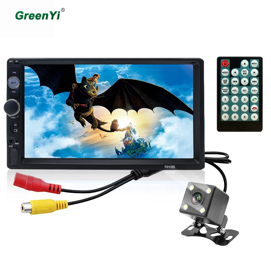 

7 inch 2 Din Car Radio Multimedia Player Touch Screen Digital Display Bluetooth Video USB Autoradio Vehicle Rear View Camera