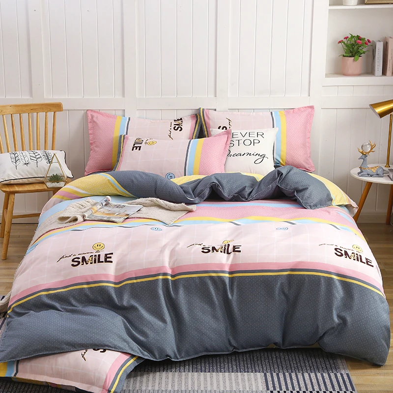 HomeNew Plant Cashmere Bedding Sets Full Light Luxury AB Surface Design Four Piece-suit Set Bed Sheet King Size | Дом и сад