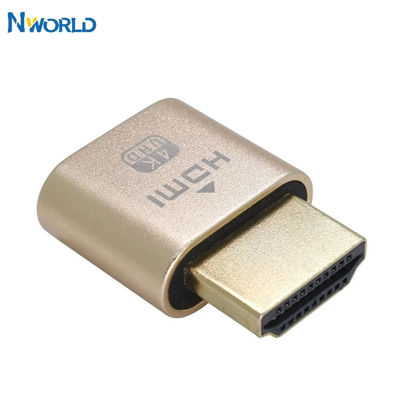 Hot Sell VGA Mining Virtual Display Adapter HDMI 1.4 DDC EDID Dummy Plug Headless Ghost Display Emulator Video Card Lock Plate