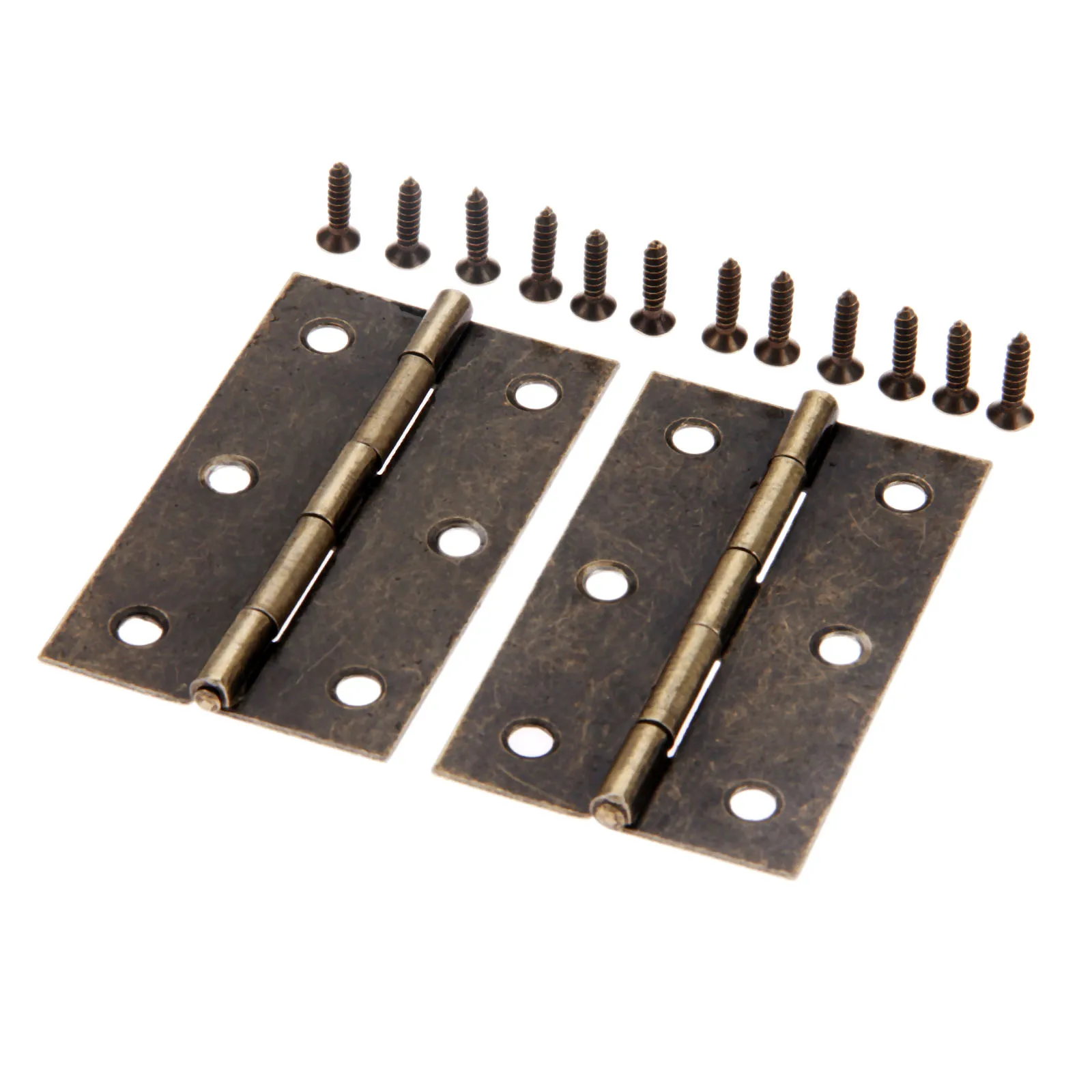2Pcs Antique Cabinet Furniture Door Hinge Jewelry Wood Boxes 6 Holes Decorative Hinges Hardware with Screws 75x42mm | Обустройство