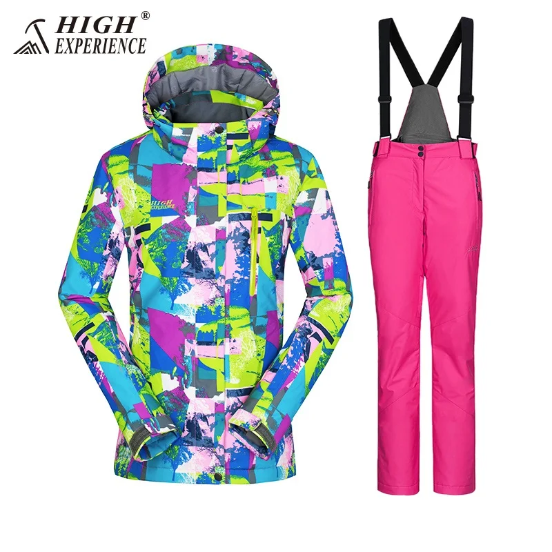 Suit 6 high experience горнолыжные костюмы,Женский зимний лыжный костюм High Experience, женский костюм для сноуборда, женская спортивная зимняя горнолыжная одежда,Теплый, водонепроницаемый, женский сноубордический костюм - Цвет: Suit 6