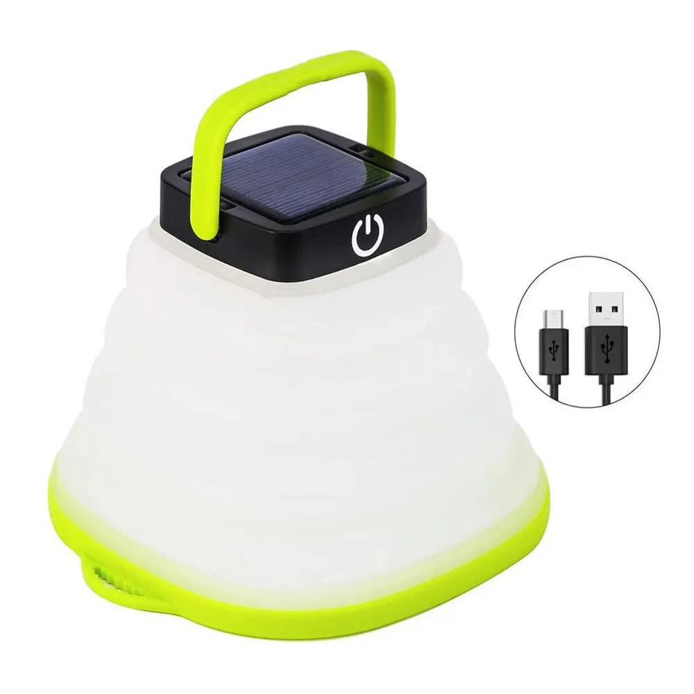 Portable Camping Light Solar Powered Lantern LED Mini Hanging Flashlight Tent Lamp USB input Collapsible Waterproof Beloved