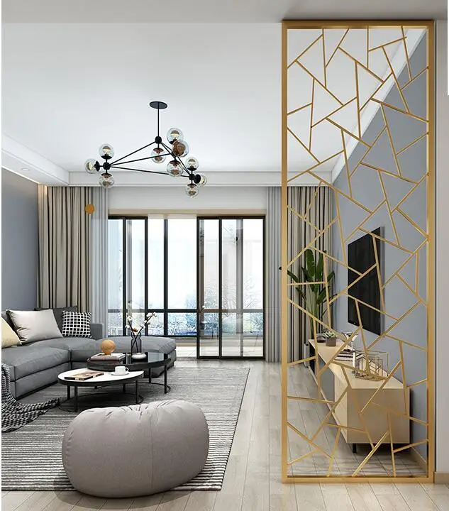 

Wrought iron screen partition wall living room hollow office decoration