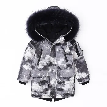 

2019 Winter Down Jacket For Girls Boy Warm Hooded Boys Camouflage Coat 7-16 Years Kid Teenager Snowsuit Outerwear Parka For Girl
