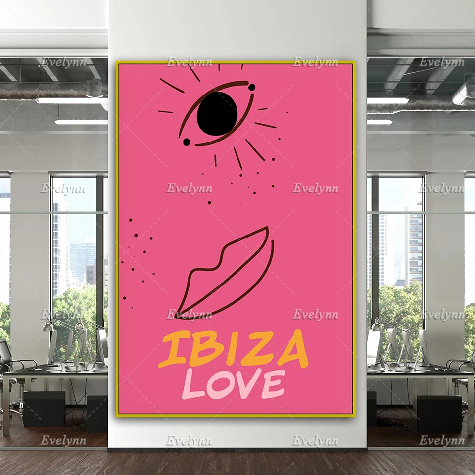 Island Art Poster Eivissa Poster Pink Spain Artwork