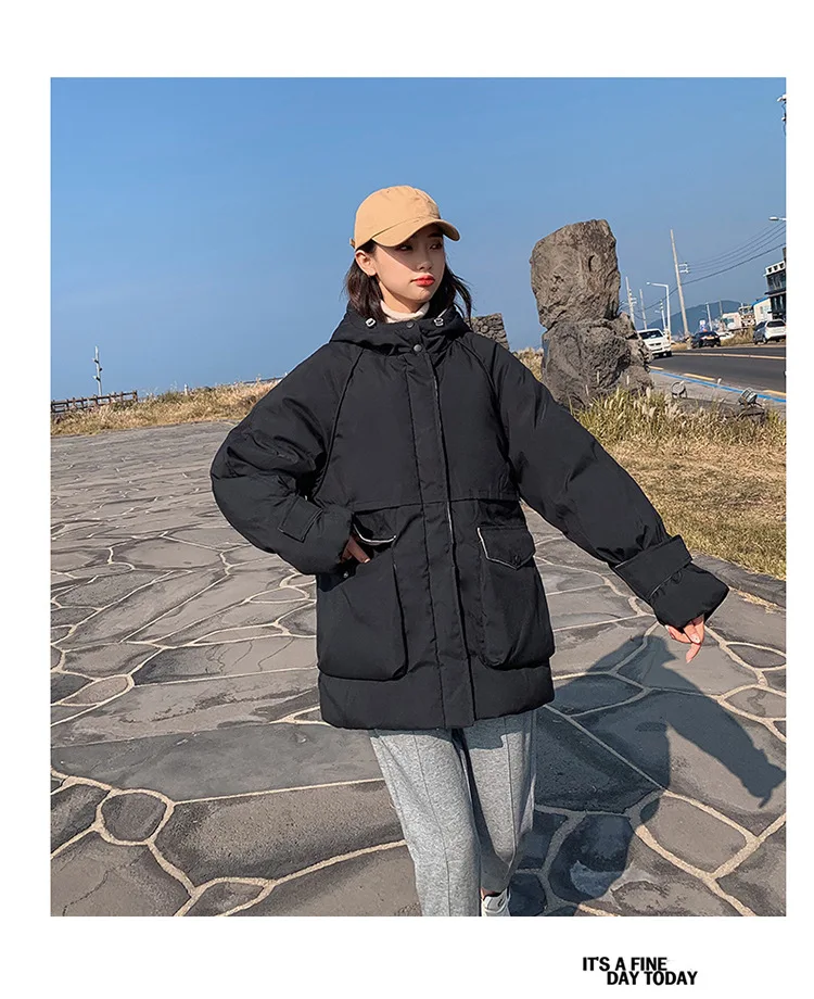 AliExpress пуховик Одежда с хлопковой подкладкой плотное пальто женское платье пуховик Куртка с хлопковой подкладкой корейский стиль средней длины