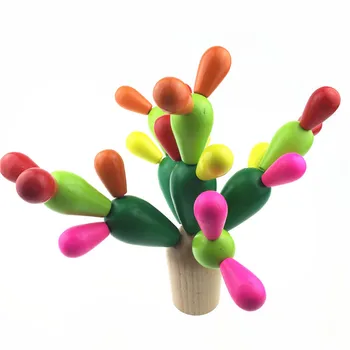 

Wooden Cactus Building Blocks DIY Educational Toys Kids Children Game Fun Kids Toys