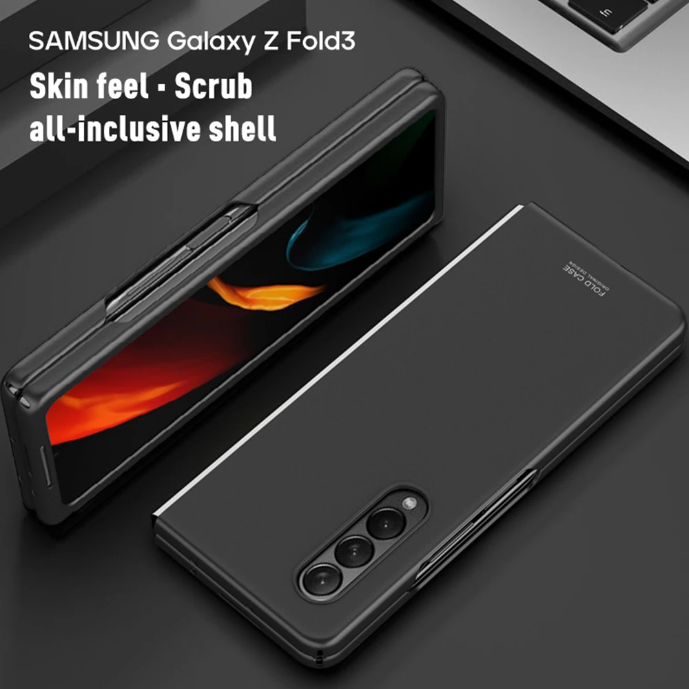For Samsung Galaxy Z Fold3 Case Luxury Matte Texture Phone Cover For Samsung Z Fold 3 Folder 3 5g Zfold3 Hard Shockproof Fundas Mobile Phone Cases Covers Aliexpress