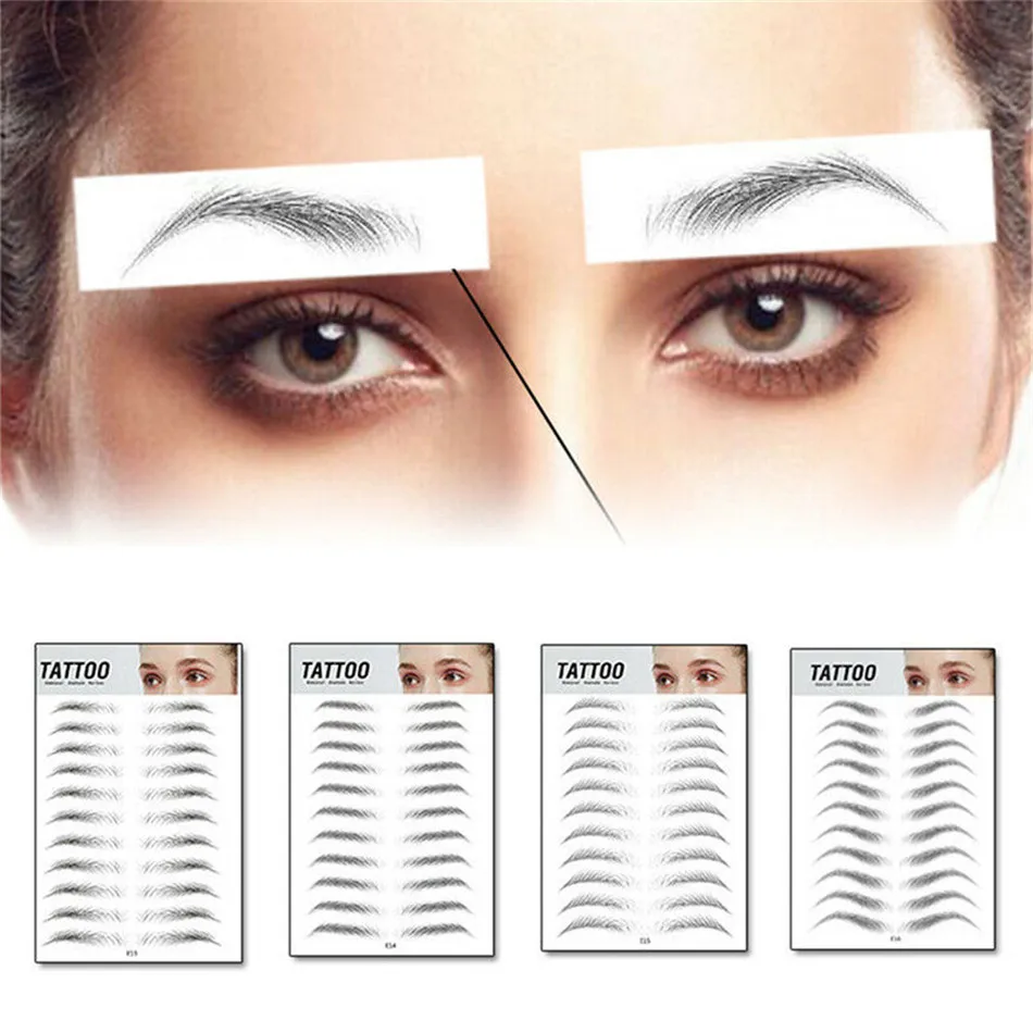 

3D Eyebrow Sticker Bionic Brow Semi-Permanent Water Transfer Waterproof Tattoo Eye brow Embroidery Eyebrow Patch Makeup Tools