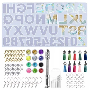 

1 Set Crystal Epoxy Resin Mold Alphabet Letter Number Pendants Casting Silicone Mould DIY Crafts Jewelry Keychain Making Tools