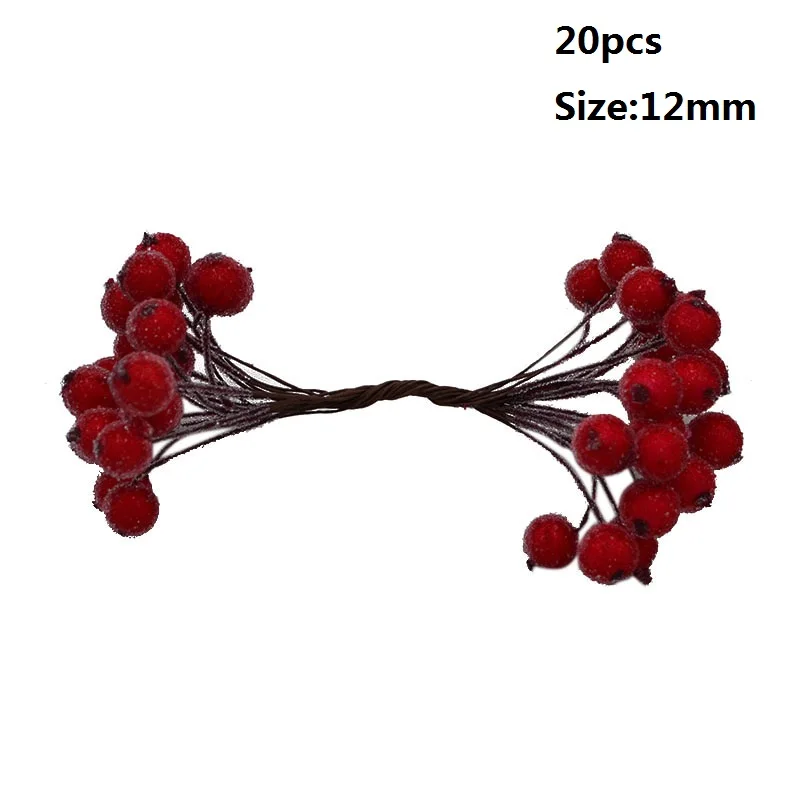20pcs 12mm stamen Свадебные украшения красный искусственный цветок вишня тычинки ягоды DIY цветок венки декоративный торт подарочная коробка Свадебная вечеринка Декор - Цвет: 20pcs 12mm stamen