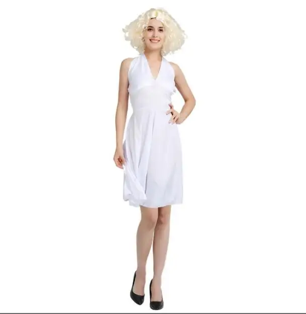 only costume Костюмы для косплея, костюм на Хэллоуин, одежда для вечеринки, певица, белая одежда для взрослых Элвиса Пресли, одежда Мэрилин Монро, платье для косплея - Цвет: only costume