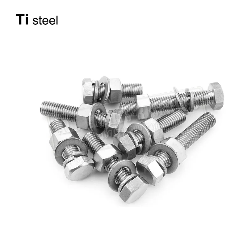 

nut bolt M12 titanium hex head bolt stitanium washer Ti steel Hex Nut titanium steel