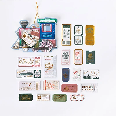 05 40 pcs/lot vintage christmas golding paper sticker decoration DIY ablum diary scrapbooking label sticker kawaii stationery - Цвет: 05