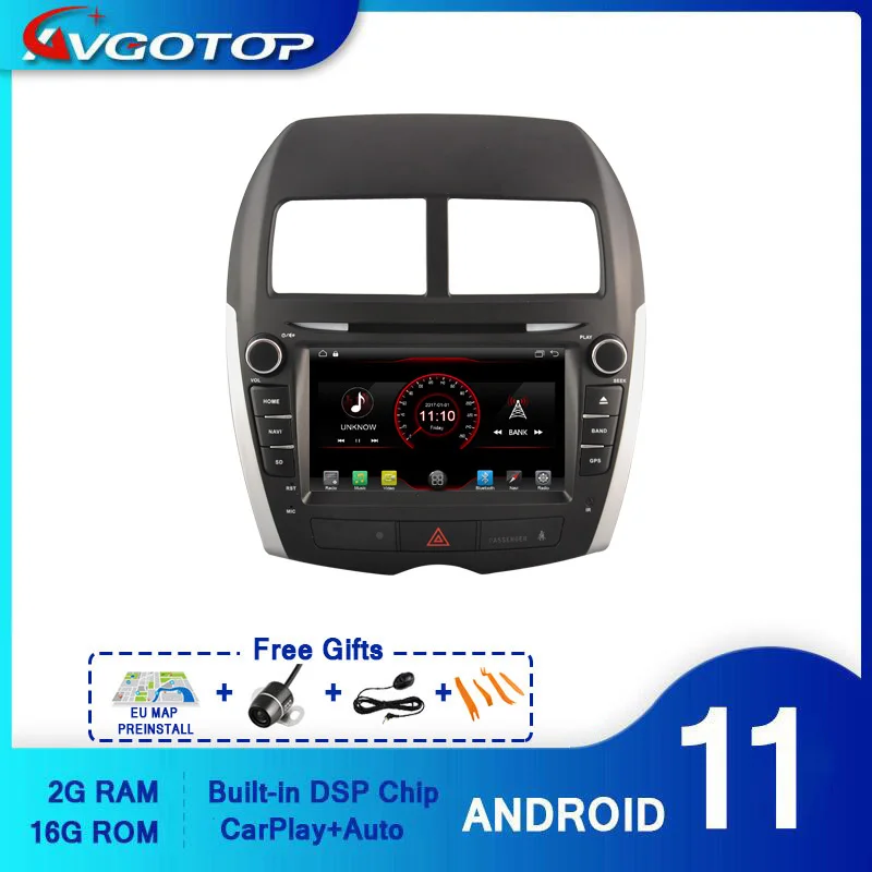 AVGOTOP Android 11 автомобильный проигрыватель с радио и GPS для MITSUBISHI ASX 2G 16G Автомобильный
