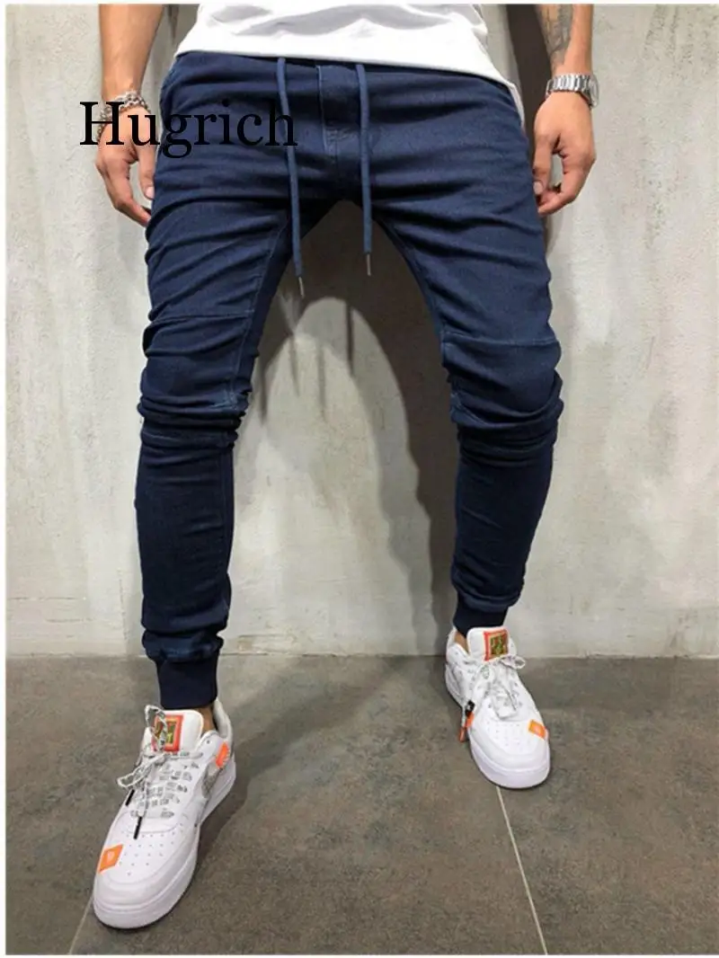 2020 Mens Skinny Jeans Slim Fit Ripped Jeans Big and Tall Stretch Blue Jeans for Men Distressed Elastic Waist M-4XL
