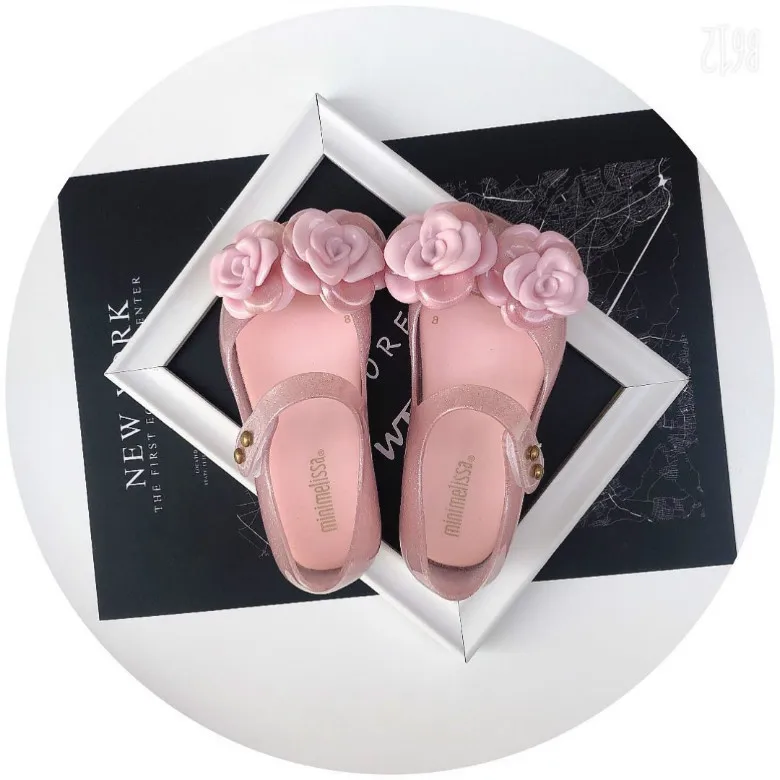 Мини Melissa прозрачные сандалии Корона детские сандалии 3D цветы девушки комфорт принцесса обувь Дети melissa обувь