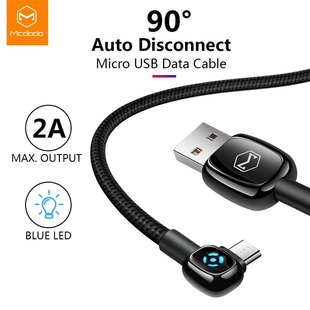 Кабель Micro USB Mcdodo 2 А быстрая зарядка для Samsung Huawei Xiaomi автоматическое отключение