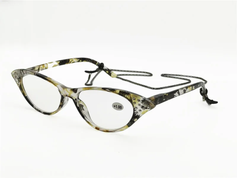 Мода cateye форма очки для чтения S5022 акриловые бриллианты украшения с подвеской