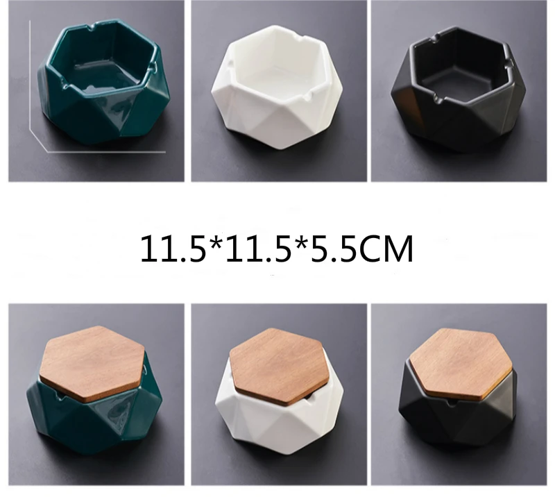 

15.5*15.5*5.5CM Fashion Creative Multi-function Ceramic Ashtray Home Office Desktop Decoratio Personality High Quality Ash Tray
