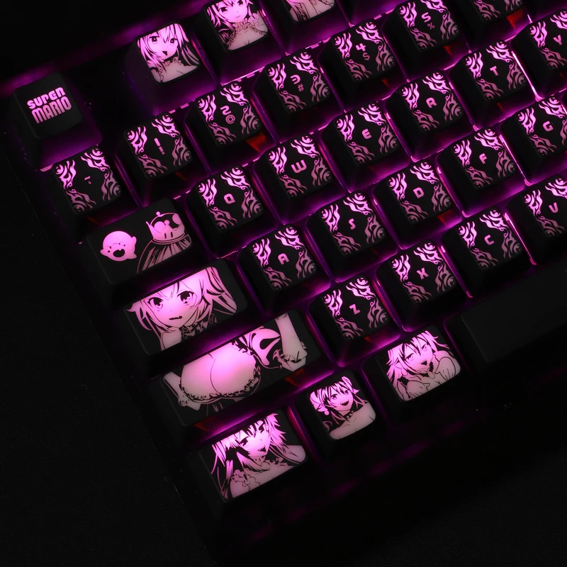Bowsette Corsair K70 K95 Razer Cherry용 고급 백라이트 키캡 기계식 키보드, 스왈로우 스타 코팅 키캡, 1 세트