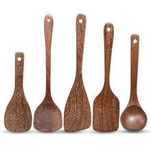 Двухсекционный японский стиль большая Деревянная антипригарная сковорода с длинной ручкой, деревянная кухонная лопатка ложка для риса