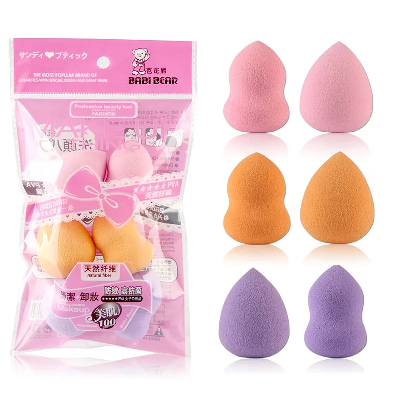 6pc Makeup Sponge Blender Makeup Beauty Egg Powder Puff Sponge Display Stand Alloy Drying Holder Rack Cosmetic Puff Holder