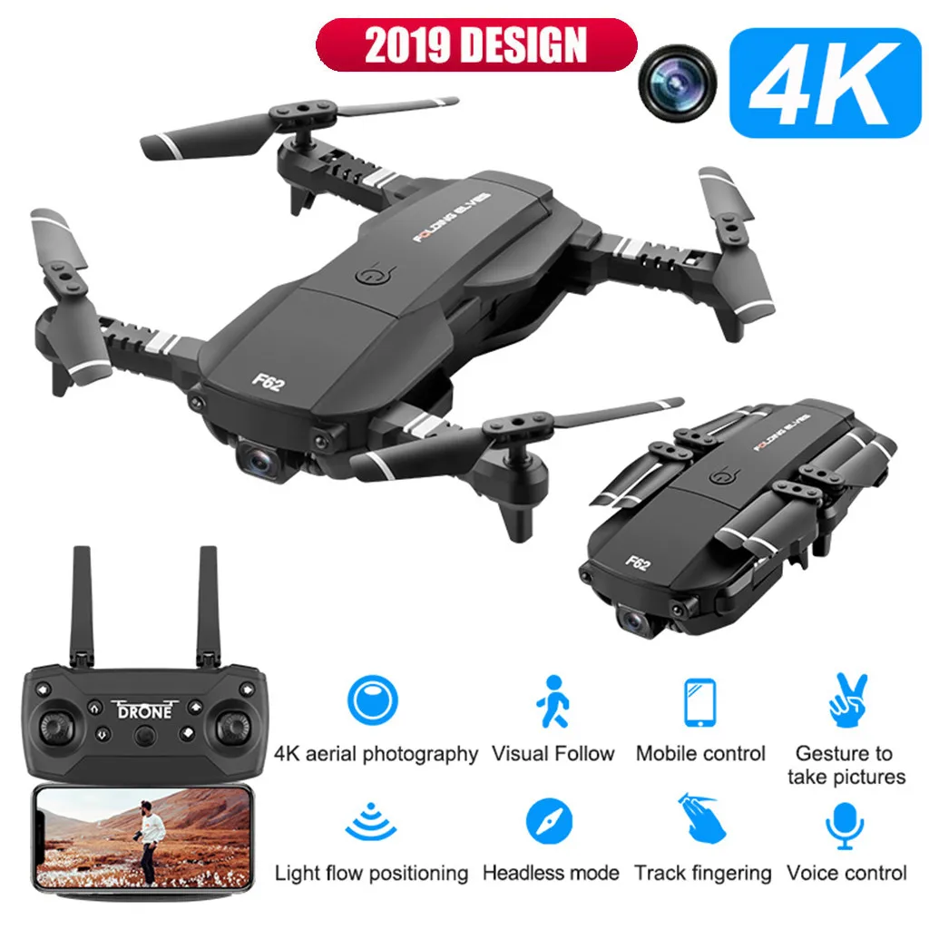 Машина на радиоуправлении F62 2,4G 4CH wifi FPV 4K HD камера Складная Голосовое управление RC Квадрокоптер дистанционное управление D30917