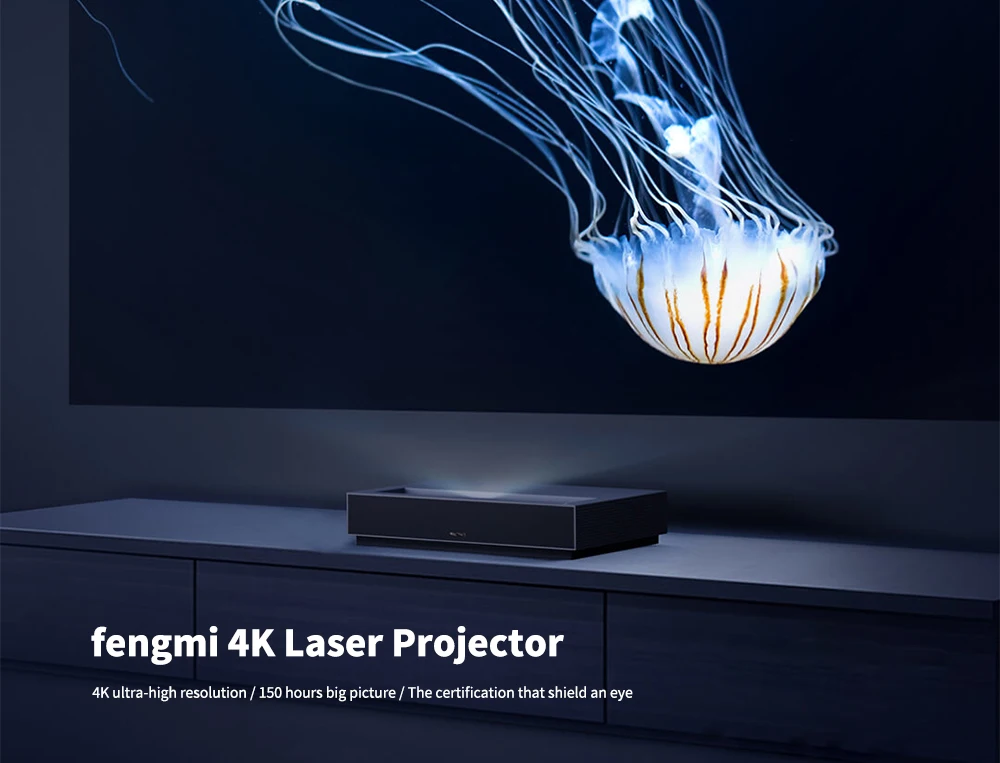 Xiaomi fengmi 4K лазерный проектор ТВ домашний кинотеатр ALPD 3,0 лазерный проектор 1700Ansi люмен 3D проектор 4k 3840x2160 dpi видео