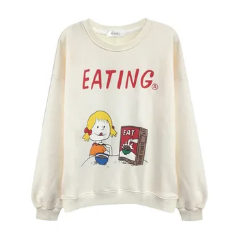 

Fall 2020 fashion new Korean version cute and interesting printed sweater women loose and thin round neck top