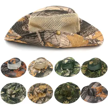 

Outdoor Hunting Bucket Hat with Big Peak Sun Block Bonie Hat Camouflage Breathable Forest Hat Casual Travel Climbing Fishing Hat