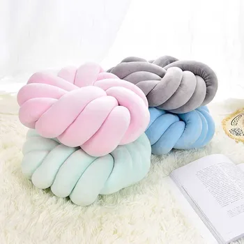

Nordic Style Handmade Knotted Cushion Decorative Sofa Pillow Living Room Round Knot Ball Floor Cushion