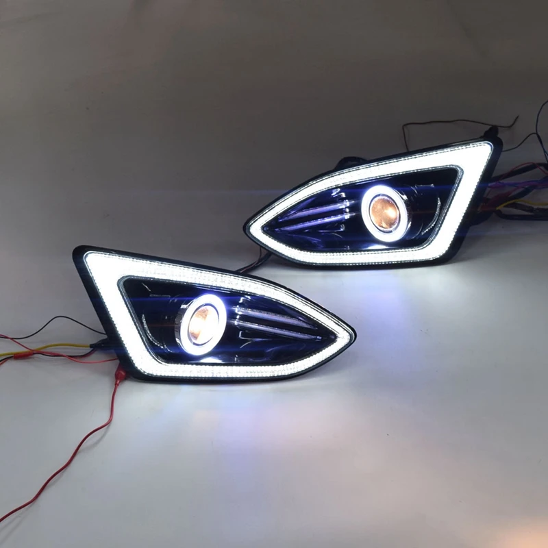  LED DRL Daytime Running Light Fog Lamp with COB Angel Eye 12V Car Running Lights for Ford Edge 2015 - 4000343453964