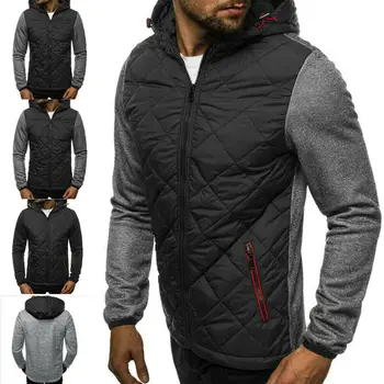 

New Men Winter Warm Hooded Jacket Zipper Outwear Coat Warm Coat Jackets Tops Autumn