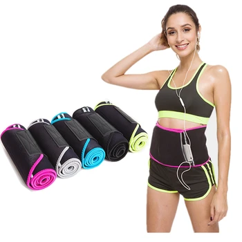 

Sports Fitness Sweat Waist Belt Wide Yoga Running Soft Warm Corset waist Belt Slimming Strap with Zipper Pocket