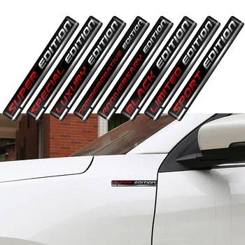 

Car-styling 2PCS New personality 9x1.2CM LIMITED EDITION Creative 3D Epoxy Car Window Body decoration Sticker Decal Red/Blue