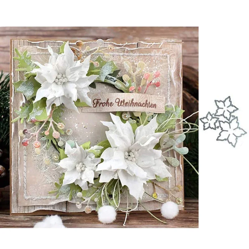 

Christmas Dies Flower New Metal Cutting Dies Stencil Template Embossing Folder for Card Making Album Decor Scrapbooking DIY