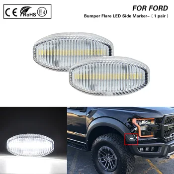 

2X Clear lens Front Bumper Flare LED Side Marker Light Lamp White light for Ford F150 SVT Raptor 2010-2014