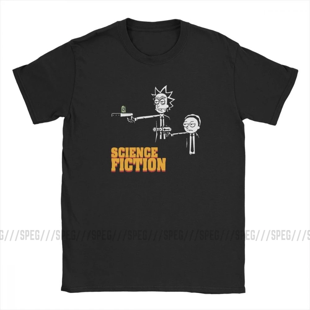 Футболка с научными фантастиками Рик и Морти целлюлозно-Фантастические футболки мужские футболки с круглым вырезом и коротким рукавом Популярные хлопок большой размер