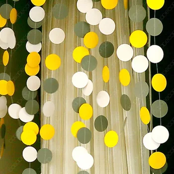 

200pcs 4m Pink White Gold Color Sparkles Circle Paper Garland Paper Banner Bridal Shower Gender Reveal Baby Birthday Party