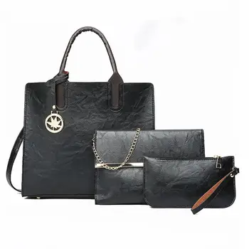 

3pcs/set Women Lady Leather Handbag Shoulder Bags Tote Purse Messenger Satchel Set Women Leather Clutch Solid Messenger Tote