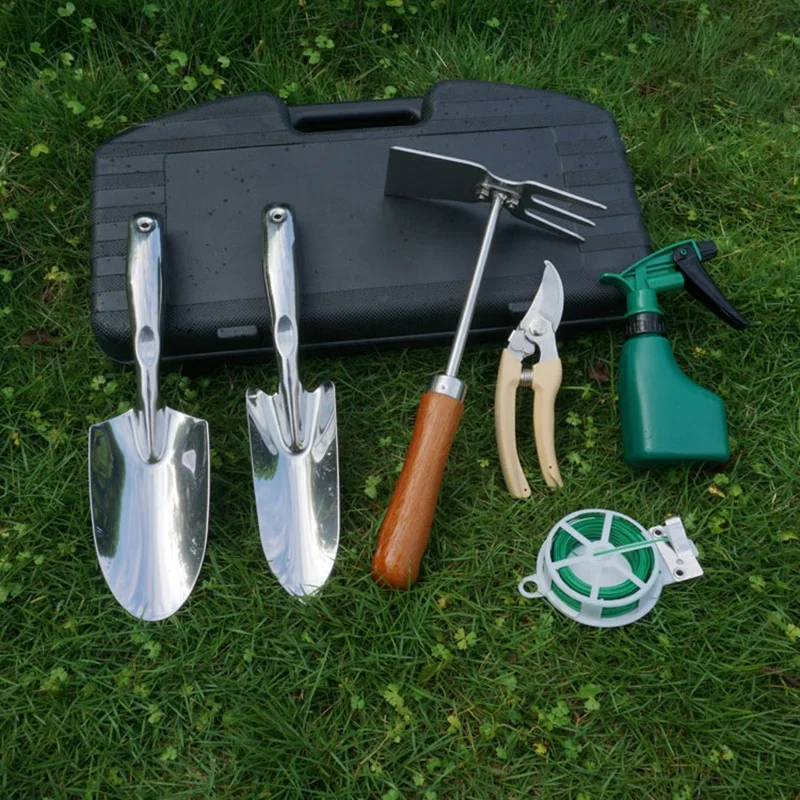 7Pcs/Set Garden Hand Tool Set Flower Garden Supplies Flower Gardening Garden Tools Garden Non-Slip Handle Home Multi-Function Ki