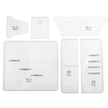 

Practical Acrylic Wallet Template Transparent Templates Leather Craft Pattern Stencil for Making Business Long Wallets