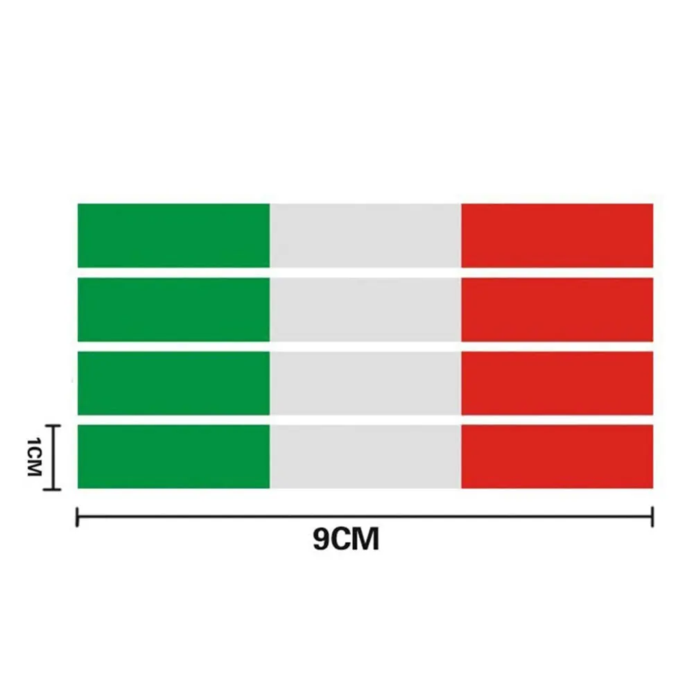 4 шт. Светоотражающие государственный флаг Италии для автомобилей и мотоциклов, Стикеры Эмблемы Наклейки Декор автомобиля внешние аксессуары бутик