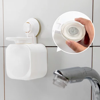 

Wall Mounted Soap Dispensers Waterproof Suction Cup Box for Bathroom Kitchen Manual Plastic Soap Holder Shower Gel Containers