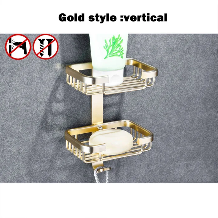 Bath Accessories Soap Dish Holder Double Soap Bracket Space Alumium Bathroom Accessories Portasapone porta accessori da bagno